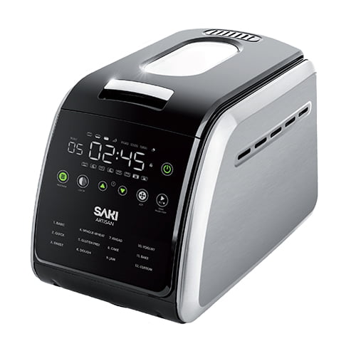 SAKI 3.3 LB Large Bread Machine Keep Warm Mode with Nonstick Ceramic Pan /& Large Digital Touch Panel 3 Loaf Sizes with 3 Crust Colors 12-in-1 Programmable XL Bread Maker